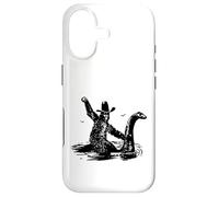 Bigfoot Cowboy Riding on Nessie - Sasquatch Loch Ness Monster Coque pour iPhone 17