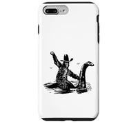 Bigfoot Cowboy Riding on Nessie - Sasquatch Loch Ness Monster Coque pour iPhone 7 Plus/8 Plus