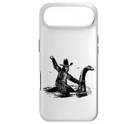 Bigfoot Cowboy Riding on Nessie - Sasquatch Loch Ness Monster Coque pour iPhone Air
