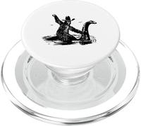 Bigfoot Cowboy Riding on Nessie - Sasquatch Loch Ness Monster PopSockets PopGrip pour MagSafe