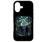 Bigfoot dans la Nuit de la forêt étoilée inspirée de l'art Van Gogh Coque pour iPhone 17