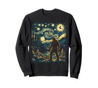 Bigfoot dans la nuit de la forêt étoilée inspirée de l'art Van Gogh Sweatshirt