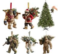 Bigfoot Décoration de Noël - Myth Meets Holiday Magic, décoration de vacances amusante en acrylique 2D pour sapin de Noël, collection unique 2026 de merveilles de la faune pour les amateurs de Bigfoot