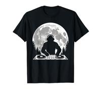 Bigfoot DJ Moon Disc Jockey Techno T-Shirt Graphique avec Valeur