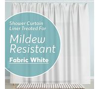 Bigfoot Doublure de Rideau de Douche en Tissu Robuste avec œillets métalliques antirouille et 3 Poids magnétiques, sans Odeur et Compatible avec Les douches Standard, Blanc
