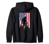 Bigfoot Drapeau Américain Rétro Vintage Grunge Art Sweat à Capuche