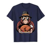 Bigfoot Eating Turkey Funny Thanksgiving Humor T-Shirt