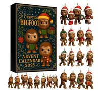 Bigfoot Edition Advent Calendar 2025-24 Ornements Sasquatch uniques, Mysterious Creatures Collection de Noël, pour les amateurs de gros pieds, les ventilateurs cryptides (1Pcs)