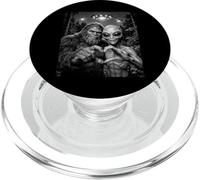 Bigfoot et Alien Heart Gesture Funny UFO Friends PopSockets PopGrip pour MagSafe