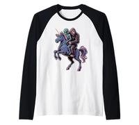 Bigfoot et Alien Rides Unicorn Area 51 Manche Raglan