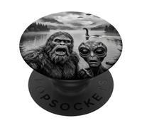 Bigfoot et Alien Selfie avec Le Monstre du Loch Ness UFO PopSockets PopGrip Adhésif