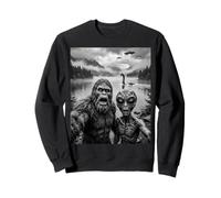 Bigfoot et Alien Selfie avec Le Monstre du Loch Ness UFO Sweatshirt
