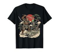 Bigfoot Extraterrestre Samouraï Bataille Katana Japon T-Shirt Graphique avec Valeur