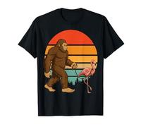 Bigfoot Flamant Rose Plage Été T-Shirt