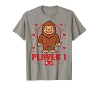 Bigfoot Gamer Couple Capybara Retro Pixel Arcade T-Shirt