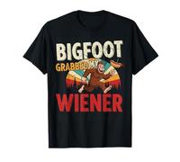 Bigfoot Grabbed My Wiener Funny Retro Sasquatch Hommes Femmes T-Shirt