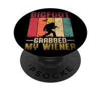 Bigfoot Grabbed My Wiener Style rétro PopSockets PopGrip Adhésif