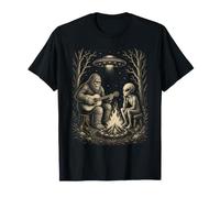 Bigfoot Guitare Alien Campfire UFO Funny Cozy Paranormal T-Shirt