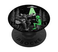 Bigfoot Guitare Sasquatch Camping Big Foot UFO Alien PopSockets PopGrip Adhésif