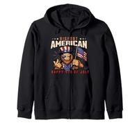 Bigfoot Happy 4th of July American Flag 4th of July Bigfoot Sweat à Capuche