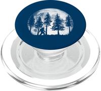 Bigfoot in The Forest Hiding at Night Full Moon Trees Nature PopSockets PopGrip pour MagSafe