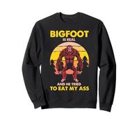 Bigfoot is Real Funny Encounter Sasquatch Humour Design Sweatshirt