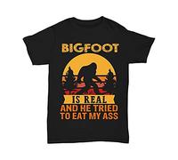 Bigfoot is Real Sasquatch Believer Men T T-Shirts Hemden Funny Camping Hiking Tee Gifts(Large)
