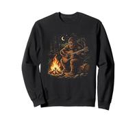 Bigfoot Jouant de la Guitare Acoustique Autour d'un feu de Camp - Camping Sweatshirt