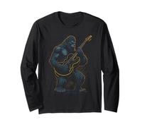 Bigfoot Jouant de la Guitare Mélomane Papa Rock & Roll Manche Longue