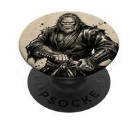 Bigfoot Katana Samurai Japonais Sasquatch Cryptid Vintage PopSockets PopGrip Adhésif