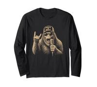 Bigfoot Lets Rock & Roll Vintage Sasquatch Rock Concert Rock Manche Longue