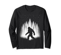 Bigfoot Marchant à Travers la forêt Blanche sous Les étoiles du Soir Manche Longue