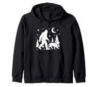 Bigfoot Marche avec Funny Newfie et Sasquatch de Terre-Neuve Sweat à Capuche