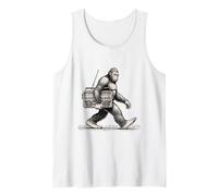 Bigfoot Marche avec Vintage Boombox Retro Radio Sasquatch Débardeur