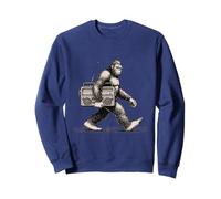 Bigfoot Marche avec Vintage Boombox Retro Radio Sasquatch Sweatshirt