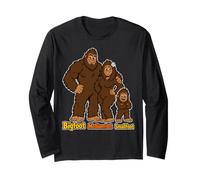 Bigfoot Mediumfoot Smallfood Funny Sasquatch Family Manche Longue