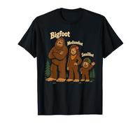 Bigfoot Mediumfoot Smallfood Funny Sasquatch Family T-Shirt