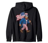 Bigfoot Merica Costume agitant Le Drapeau américain 250 Ans 4 Juillet Sweat à Capuche