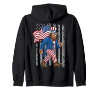 Bigfoot Merica Costume agitant Le Drapeau américain 250 Ans 4 Juillet Sweat à Capuche