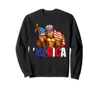 Bigfoot Merica Rock American Flag Patriotic 4th of July Sweatshirt