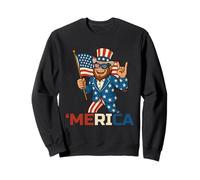 Bigfoot Merica Rock Funny Patriotic Sasquatch 4th of July Sweatshirt