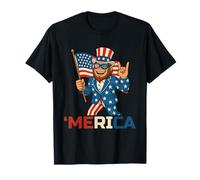 Bigfoot Merica Rock Funny Patriotic Sasquatch 4th of July T-Shirt