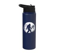 Bigfoot Night Stroll! Cool Full Moon & Pine Tree Sasquatch Stainless Steel Insulated Water Bottle