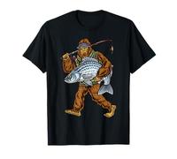 Bigfoot pêche au bar blanc légende cryptide pêcheur T-Shirt