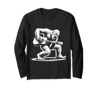 Bigfoot Playing Guitar Sasquatch Playing Guitar Funny Guitar Manche Longue