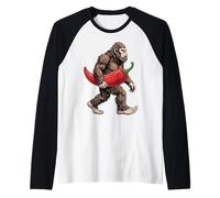 Bigfoot Portant du Poivre épicé drôle Sasquatch Manche Raglan