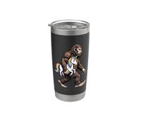 Bigfoot portant une licorne amusante Sasquatch Fantasy Gobelet isotherme en acier inoxydable double paroi