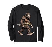 Bigfoot Portant Une Trompette drôle Sasquatch Musique Humour Manche Longue