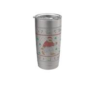 Bigfoot Pull de Noël moche bonhomme de neige Yeti Père Noël Gobelet isotherme en acier inoxydable double paroi