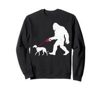 Bigfoot rétro Chien promeneur lévrier drôle Sasquatch Sweatshirt